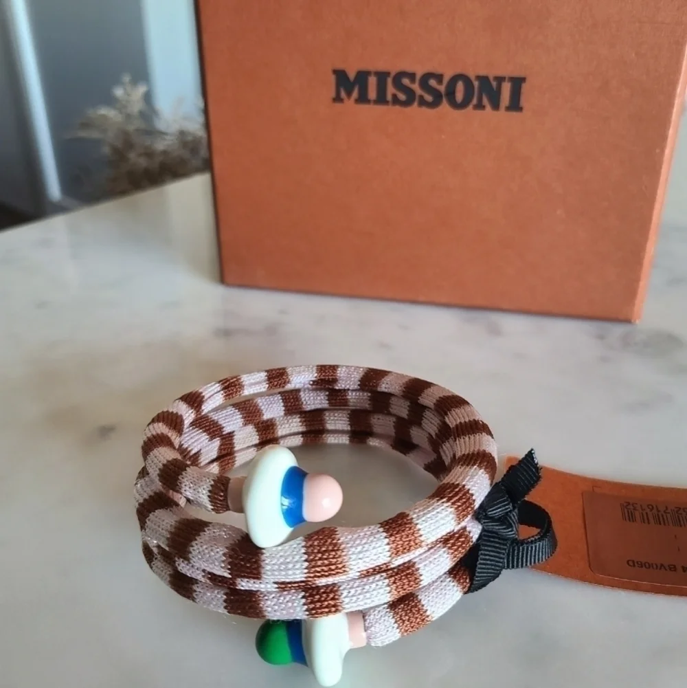 MISSONI Knit and Enamel Wrap Bracelet, One Size, Multicolor, NIB